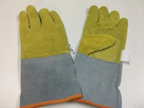 Imagen Par Guante Descarne Amarillo o Gris Premium con Refuerzo Puño Largo